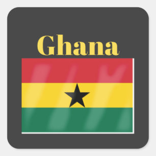 Sticker Carré Drapeau du Ghana