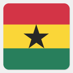Sticker Carré Drapeau du Ghana