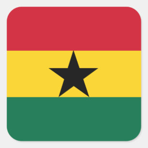 Sticker Carré Drapeau du Ghana