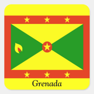 Sticker Carré Drapeau du Grenada