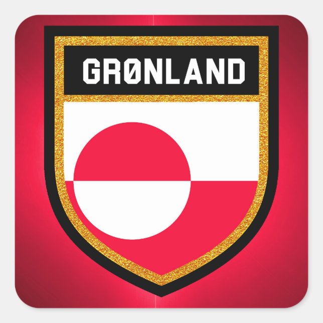 Sticker Carré Drapeau du Groenland (Devant)