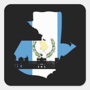 Sticker Carré Drapeau du Guatemala