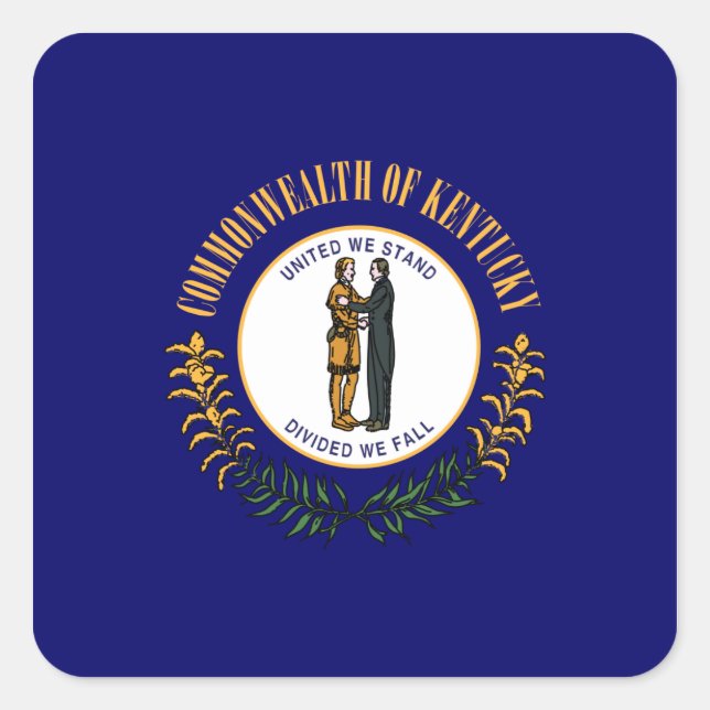 Sticker Carré Drapeau du Kentuckee (Devant)