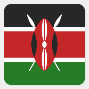 Sticker Carré Drapeau du Kenya