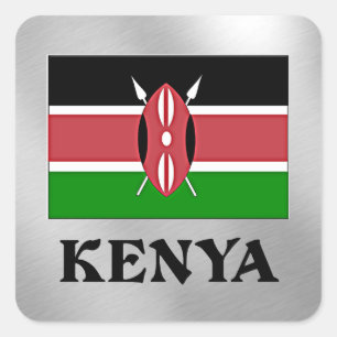 Sticker Carré Drapeau du Kenya