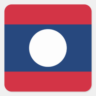 Sticker Carré Drapeau du Laos