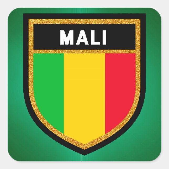Sticker Carré Drapeau du Mali (Devant)