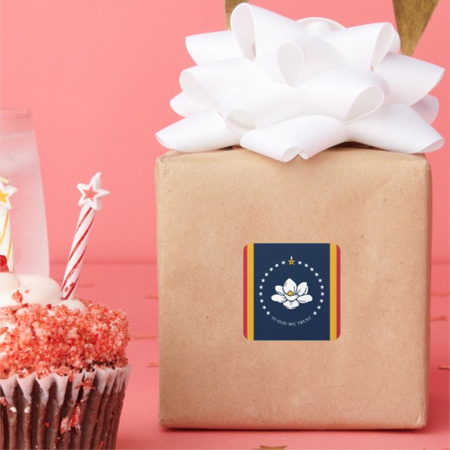 Sticker Carré Drapeau du Mississippi États-Unis (Fête)