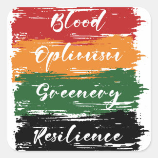 Sticker Carré drapeau du mois de l'histoire des Noirs avec des m