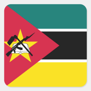 Sticker Carré Drapeau du Mozambique
