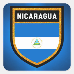 Sticker Carré Drapeau du Nicaragua