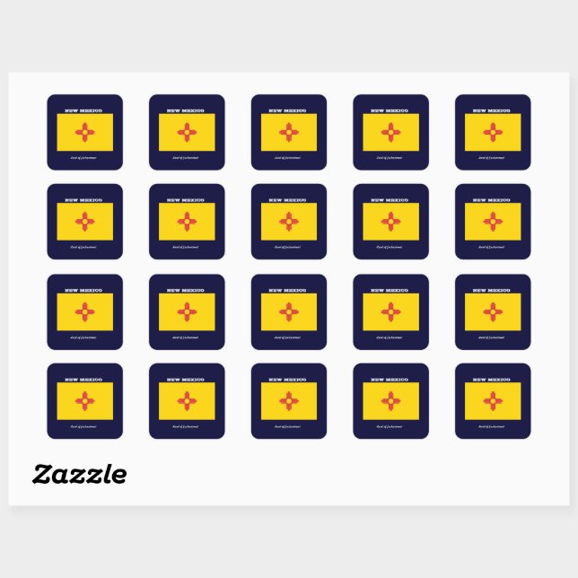 Sticker Carré Drapeau du Nouveau-Mexique (Feuille)