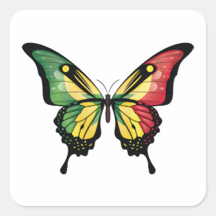 Sticker Carré Drapeau du papillon Swallowtail sénégalais
