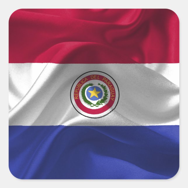 Sticker Carré Drapeau du Paraguayan (Devant)
