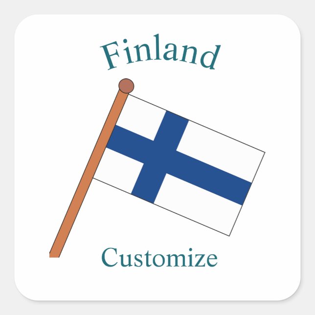 Sticker Carré Drapeau du pays Finlande Thunder_Cove (Devant)