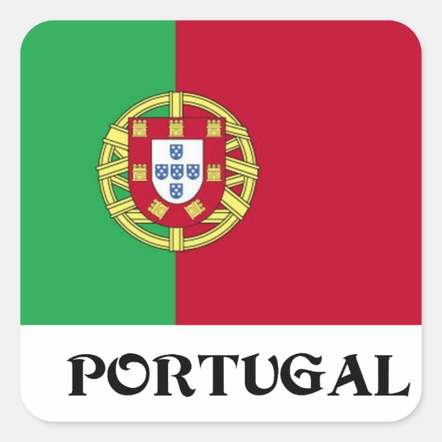Sticker Carré Drapeau du Portugal (Devant)