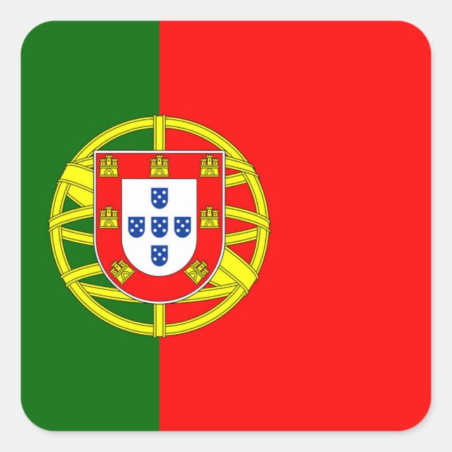 Sticker Carré Drapeau du Portugal (Devant)