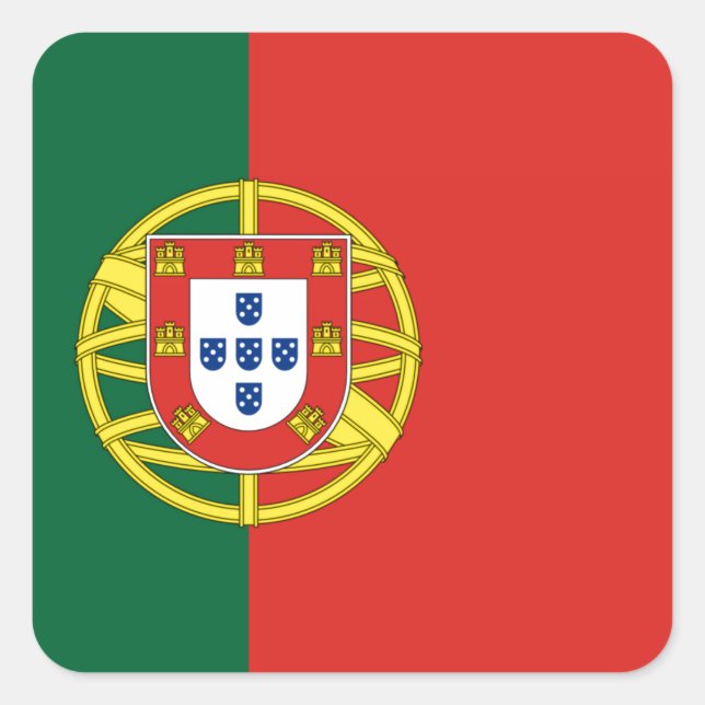 Sticker Carré Drapeau du Portugal (Devant)