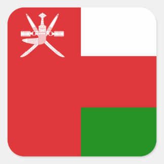 Sticker Carré Drapeau du Sultanat d'Oman