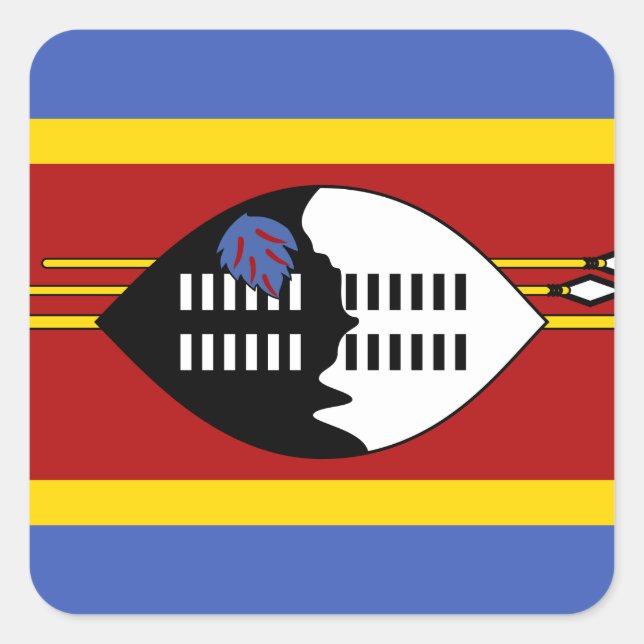Sticker Carré Drapeau du Swaziland (Devant)