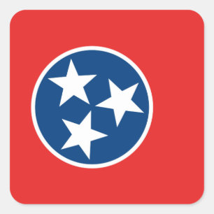Sticker Carré Drapeau du Tennessee