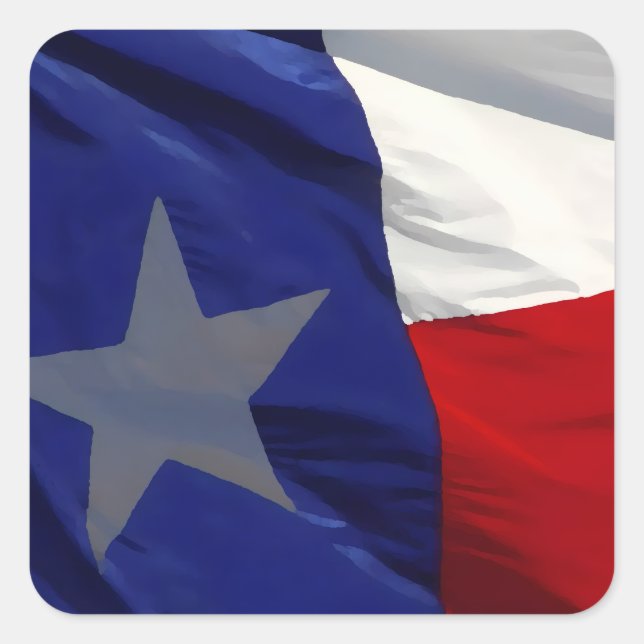 Sticker Carré Drapeau du Texas Pop Art (Devant)