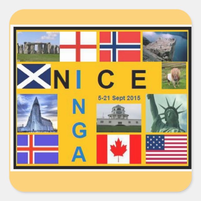 Sticker Carré Drapeau écossais (Devant)