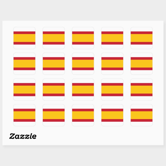 Sticker Carré Drapeau espagnol (Feuille)