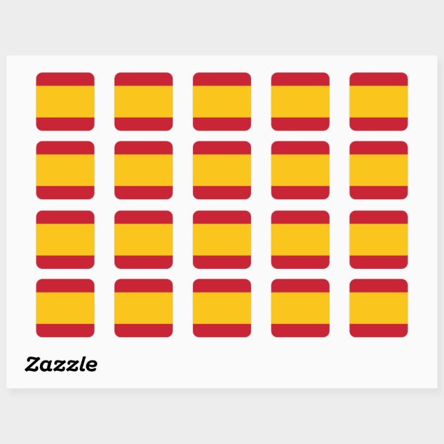 Sticker Carré Drapeau espagnol (Feuille)