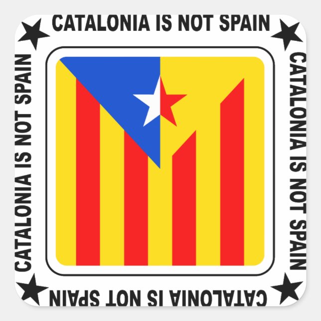 Sticker Carré Drapeau Estelada Catalanne (Devant)