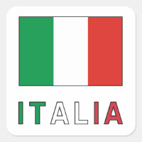 Drapeau et mot Italia