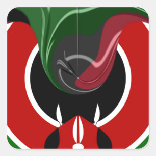 Sticker Carré Drapeau Fluid Kenyan : Un design moderne