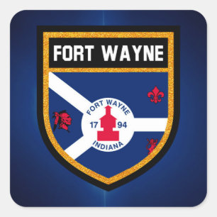 Sticker Carré Drapeau Fort Wayne