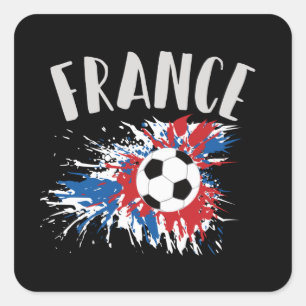 Sticker Carré Drapeau France de balle de football