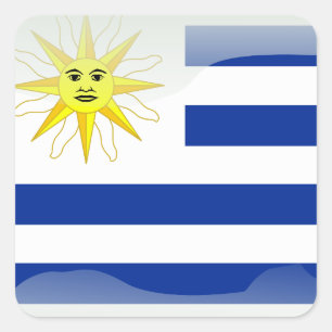 Sticker Carré Drapeau glacé uruguayen
