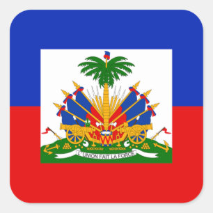 Sticker Carré Drapeau haïtien