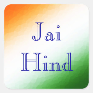 Sticker Carré Drapeau indien Jai Hind