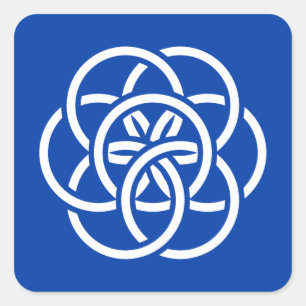 Sticker Carré Drapeau international de la planète Terre