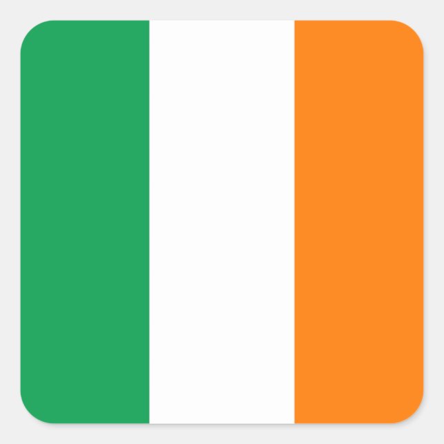 Sticker Carré drapeau irlandais (Devant)