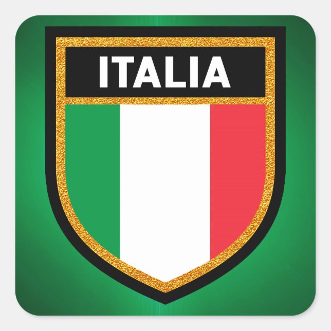 Sticker Carré Drapeau Italia (Devant)