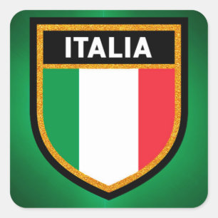 Sticker Carré Drapeau Italia