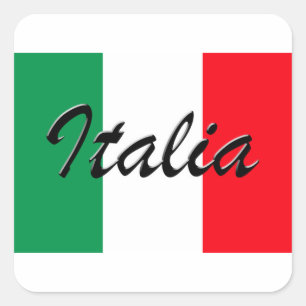 Sticker Carré Drapeau Italia - Haute Qualité