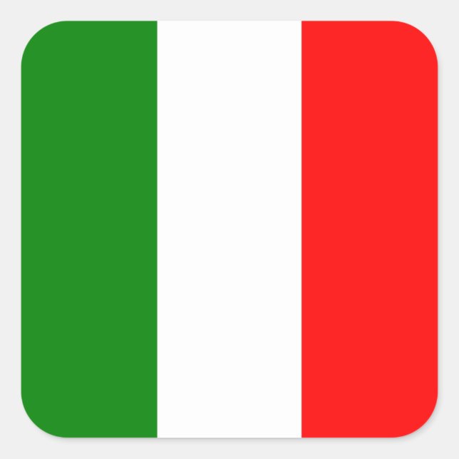 Sticker Carré Drapeau italien d'Italie bandiera d'Italia Tricolo (Devant)
