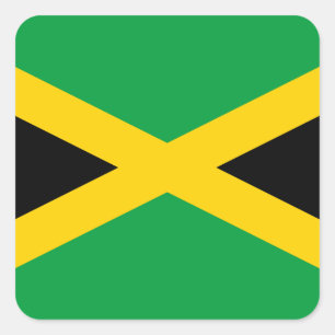 Sticker Carré Drapeau jamaïcain