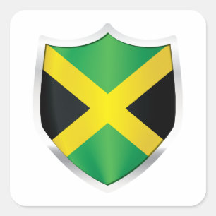 Sticker Carré Drapeau Jamaïcain Silver Shield