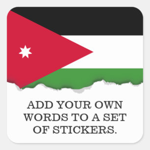 Sticker Carré Drapeau Jordanie