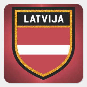 Sticker Carré Drapeau Lettonie