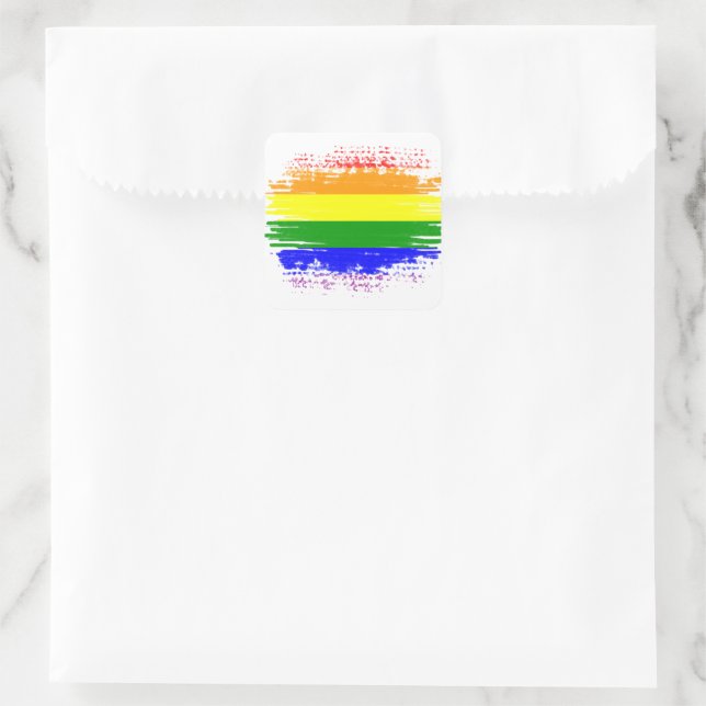 Sticker Carré Drapeau LGBT (Sac)