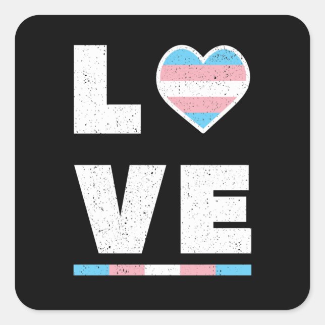 Sticker Carré Drapeau LGBT Transgenre Fide Drapeau Distressed Gr (Devant)