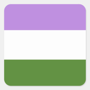 Sticker Carré Drapeau LGBTQ Genderqueer Pride